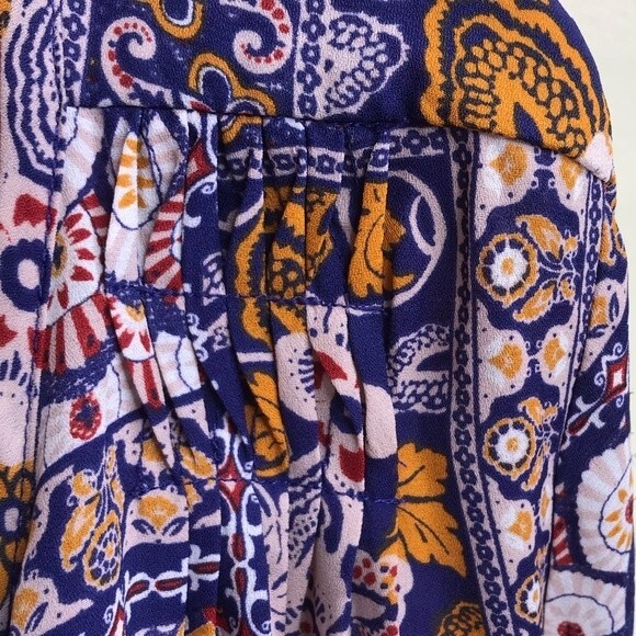 Collective Concepts Print Boho Tie Front Long Sleeve Blouse Womens Size XL - Picture 5 of 12